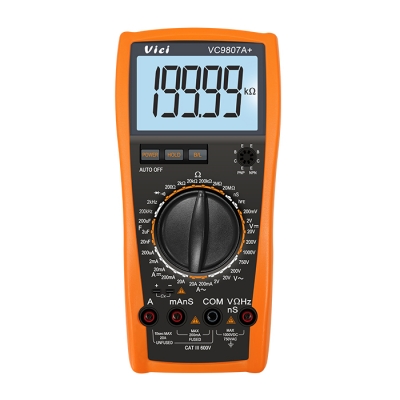 VC9807A+ Max 19999 digits high accuracy, Max 200uF capacitance, Frequency, Conductance tests, Anti-high pressure ignition design.