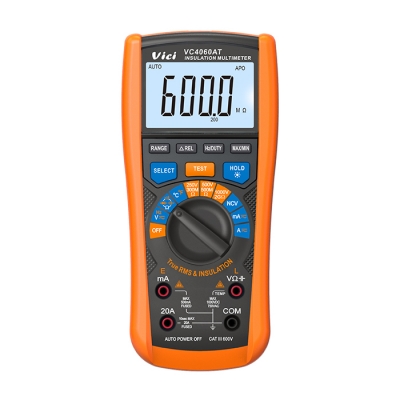 VC4060AT Insulation DMM Motor Checker, True RMS test, NCV test, Data hold, Backlight, Torch lighting, Max/Min and the difference value between max and min